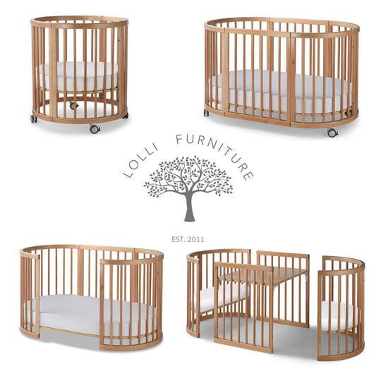 Lolli Furniture Sprout 4 in 1 Natural beech wood Including the Australian made mattress set