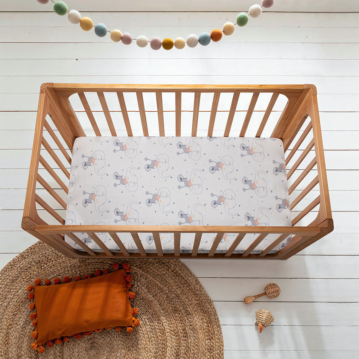 COCOON Fitted Cot Sheet – Circus Elephant