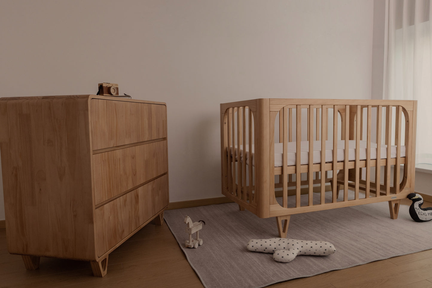COCOON Vibe Sandstone including an Australian made Inner Spring mattress & Toddler bed rail