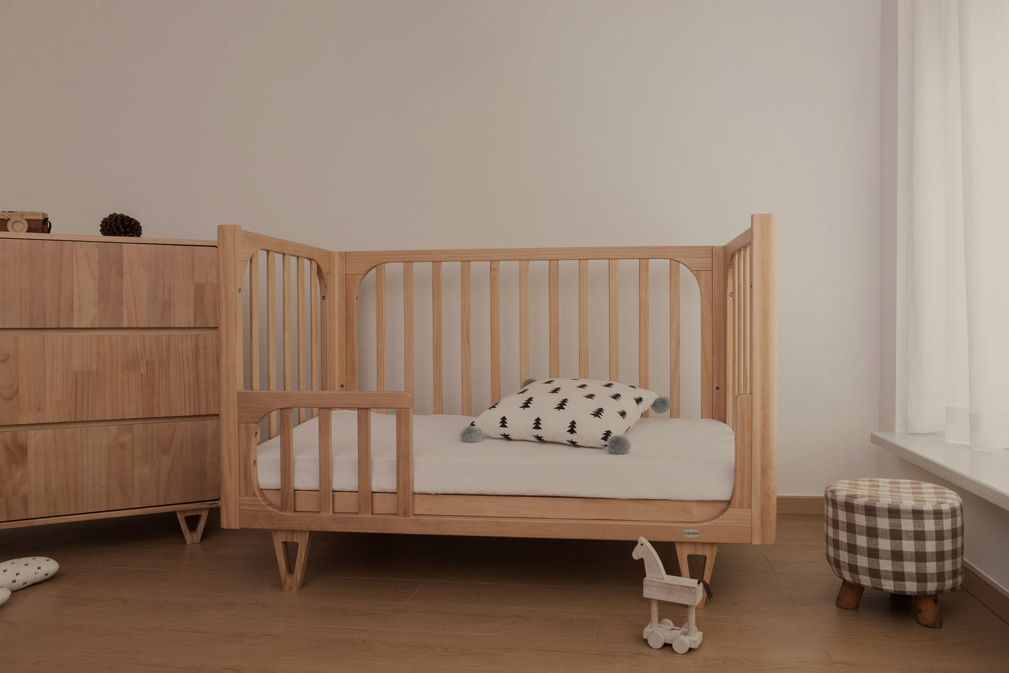 COCOON Vibe Sandstone including an Australian made Inner Spring mattress & Toddler bed rail