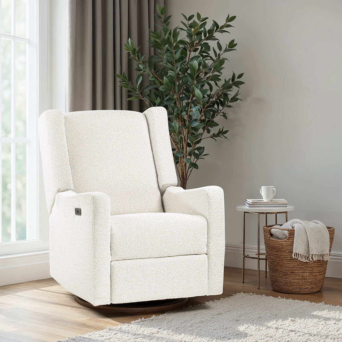 COCOON BONDI Electric Recliner Glider Chair in Vanilla Boucle