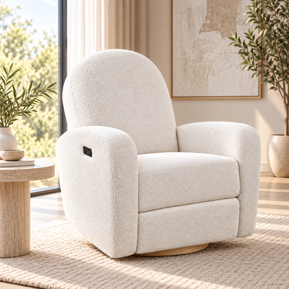 COCOON Dome Electric Recliner Glider Nursery Chair is Eggshell