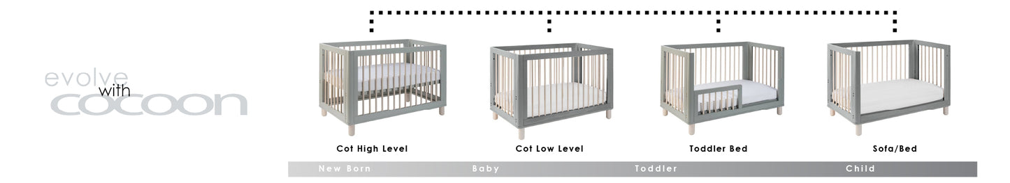 COCOON Allure Dove Grey/Natural wash including an Australian made inner spring mattress