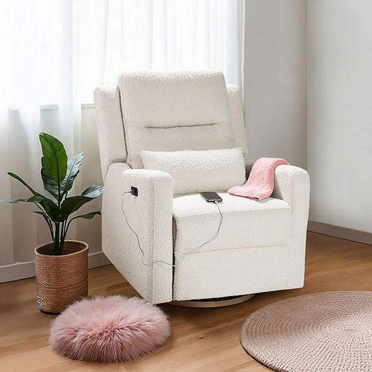 COCOON RIO Electric Recliner Glider Nursery Chair in Vanilla