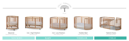 Lolli Furniture Sprout 4 in 1 Natural beech wood Including the Australian made mattress set