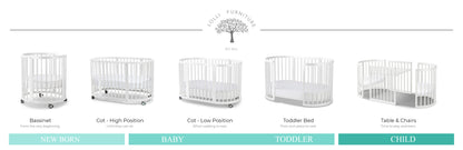 Lolli Furniture Sprout 4 in 1 Snow White beech wood Including the Australian made mattress set