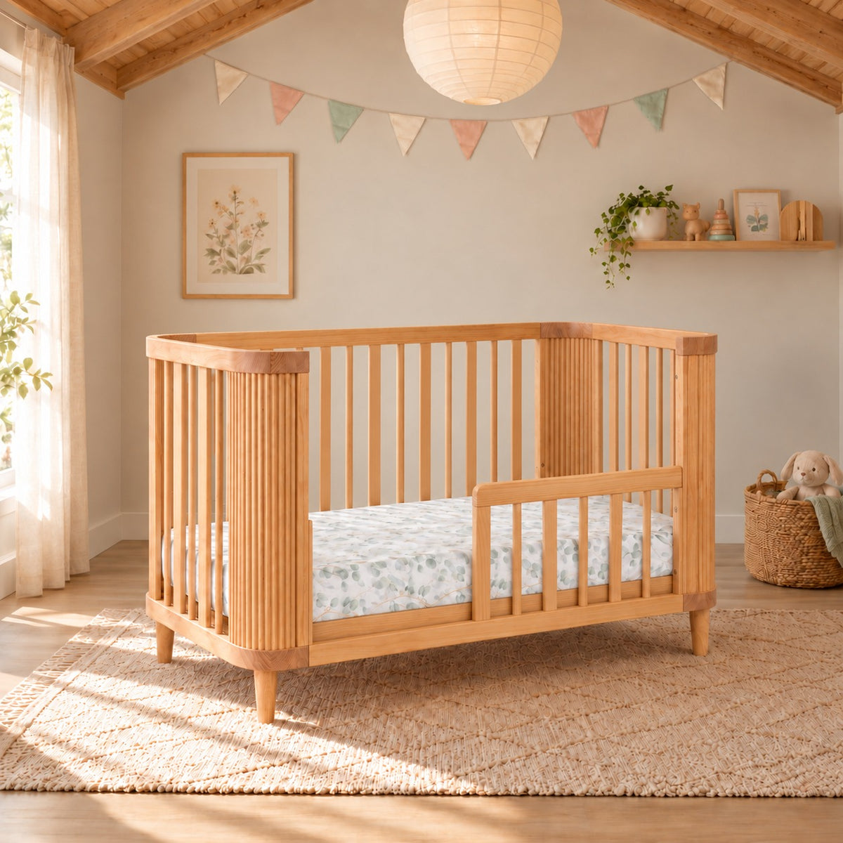 Scandi Nursery Cot - Sandstone